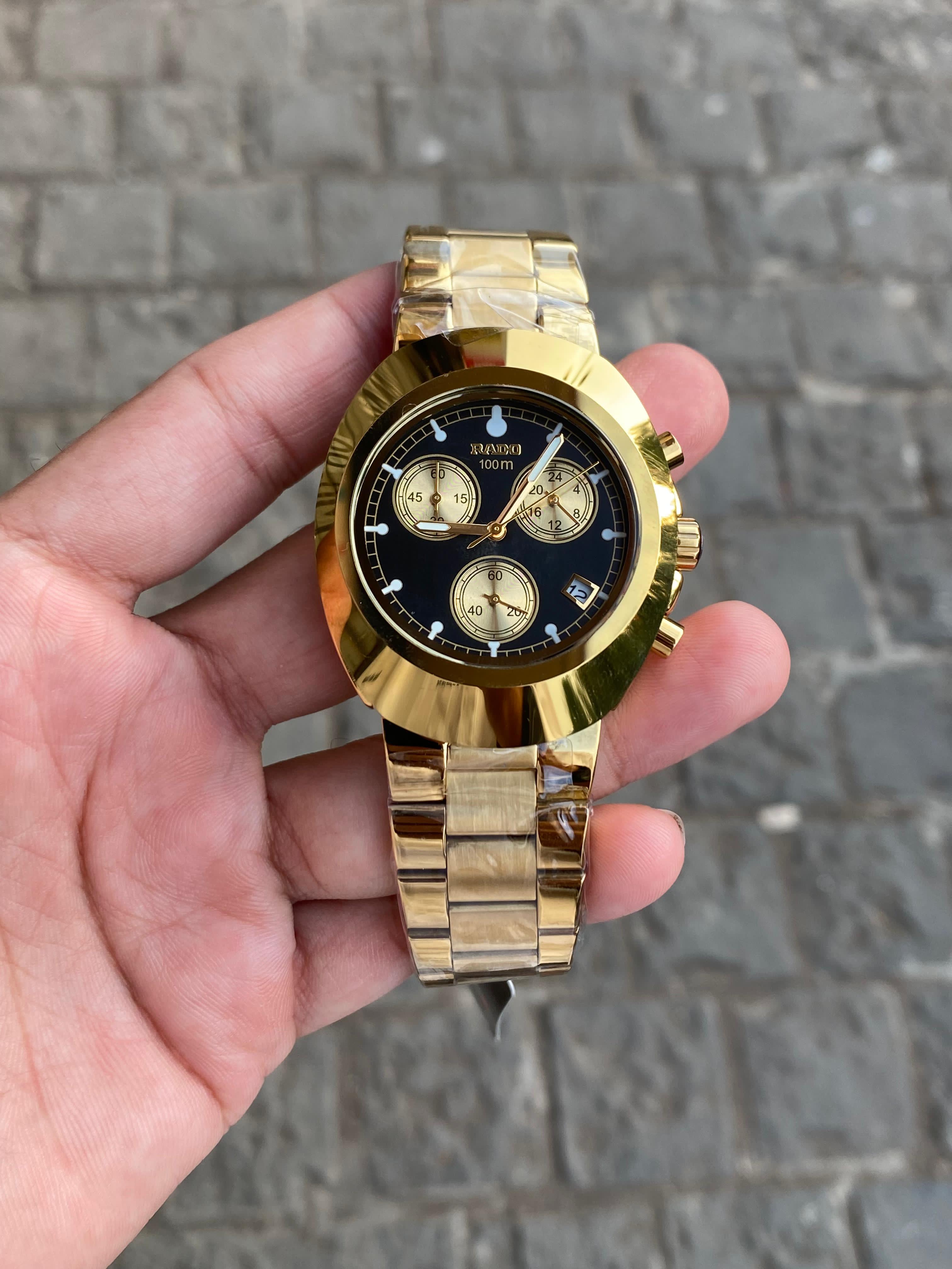 WG Rado Black & Gold Luxury Analog Watch