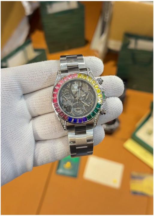 WG RLX Oyster Perpetual Daytona Chosmograph Rainbow Silver