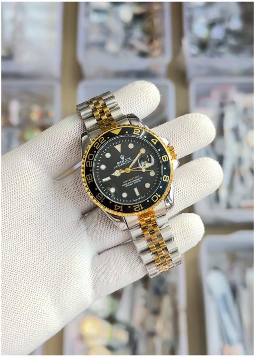 WG  RLX GMT-Master II – Custom “Batman” Golden Bezel Edition