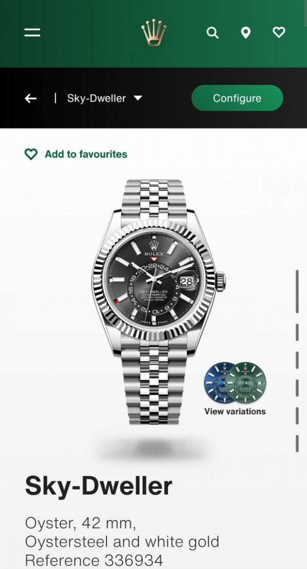 WG RLX Skydweller premium quality chain watch