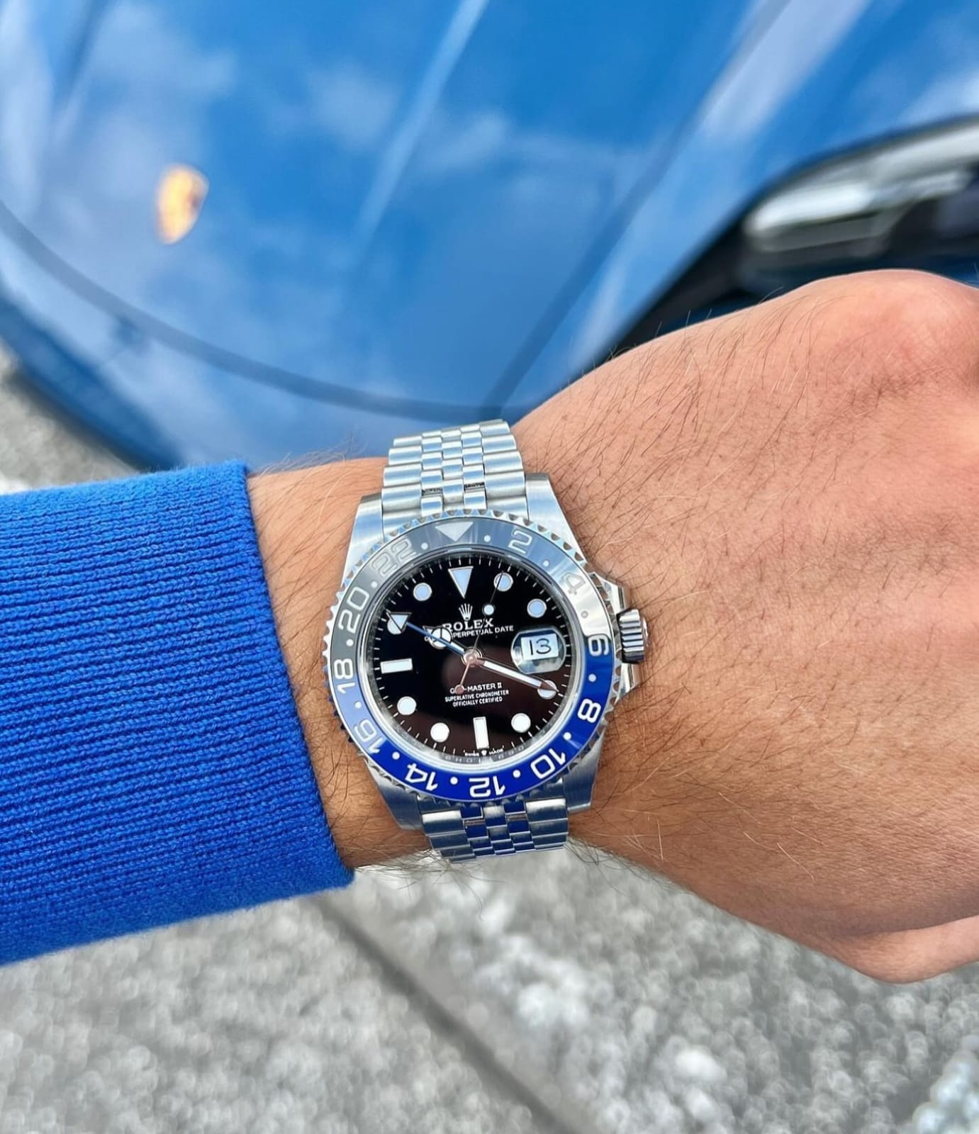 WG RLX GMT 2 Watch silver black blue