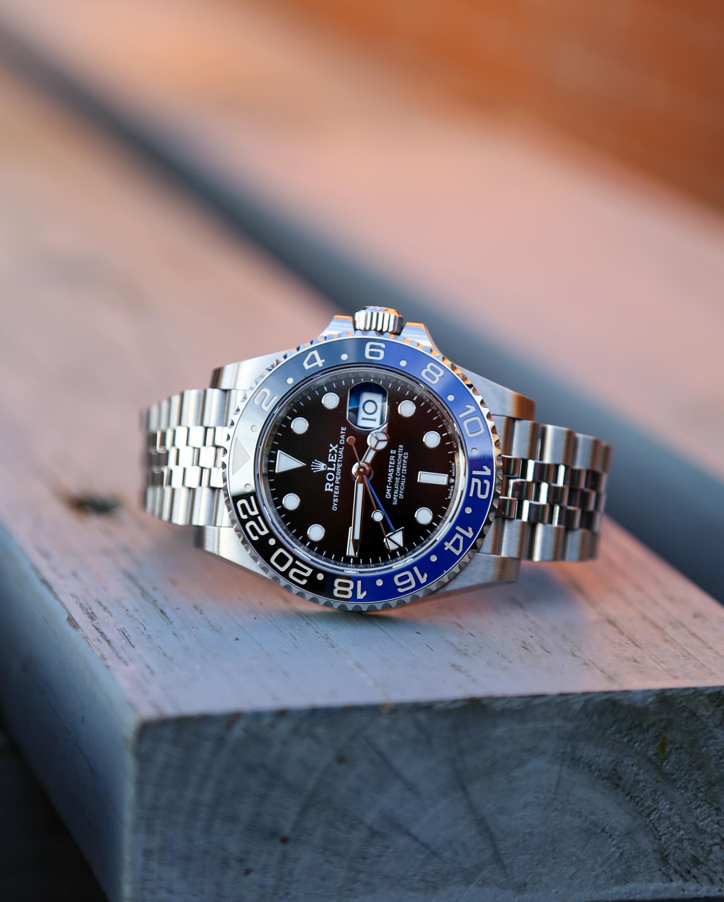 WG RLX GMT 2 Watch silver black blue