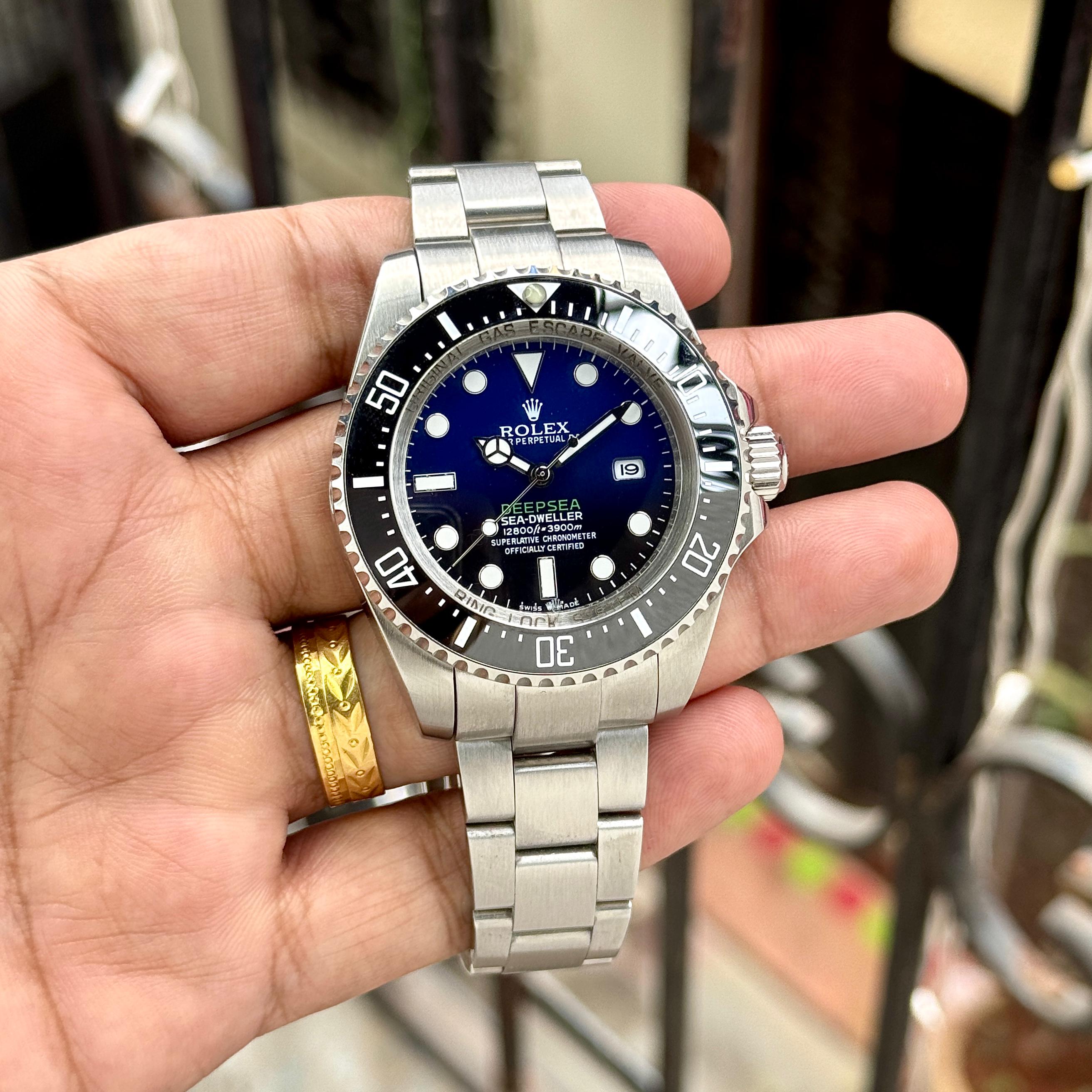 WG RLX GMT 2 Watch silver black blue