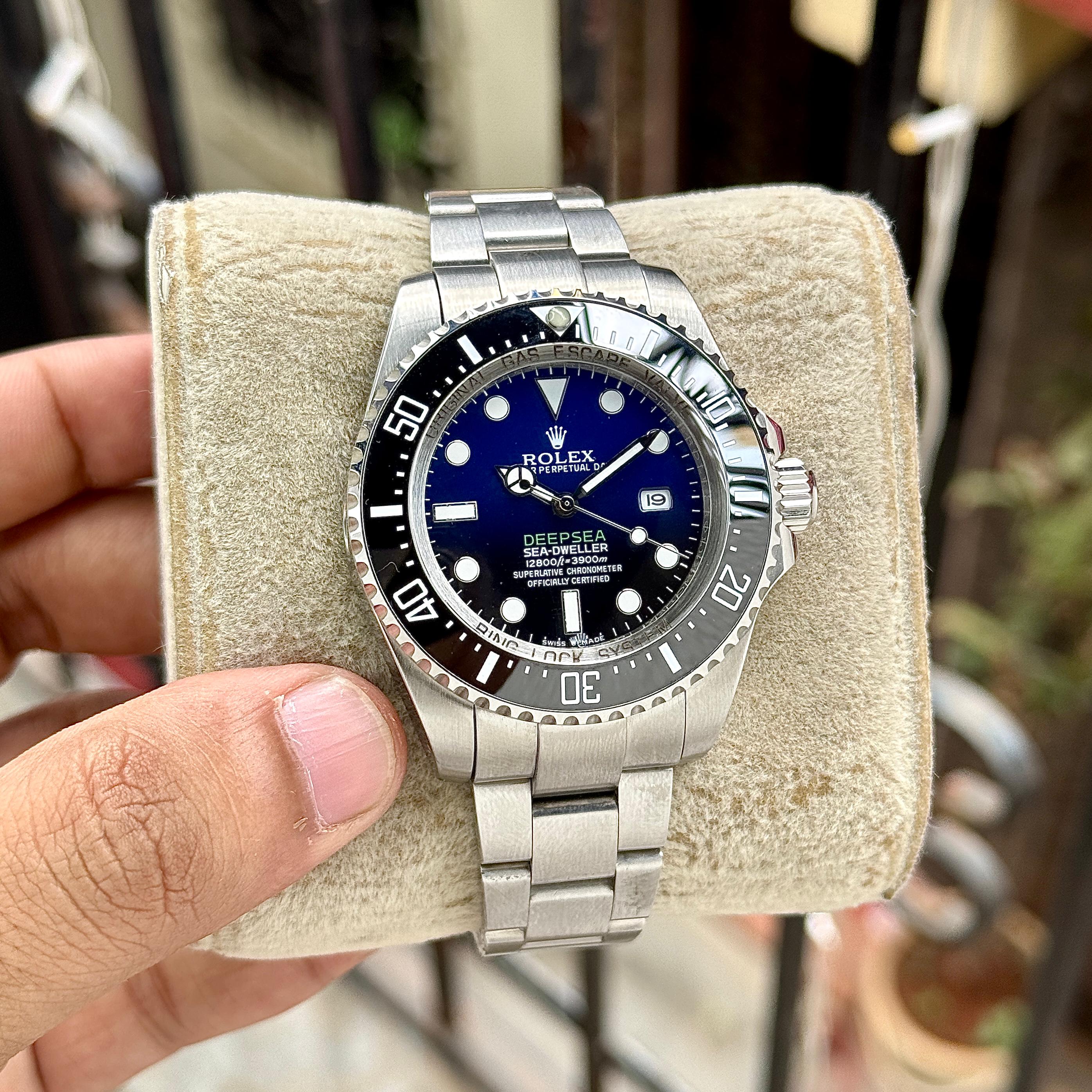 WG RLX GMT 2 Watch silver black blue