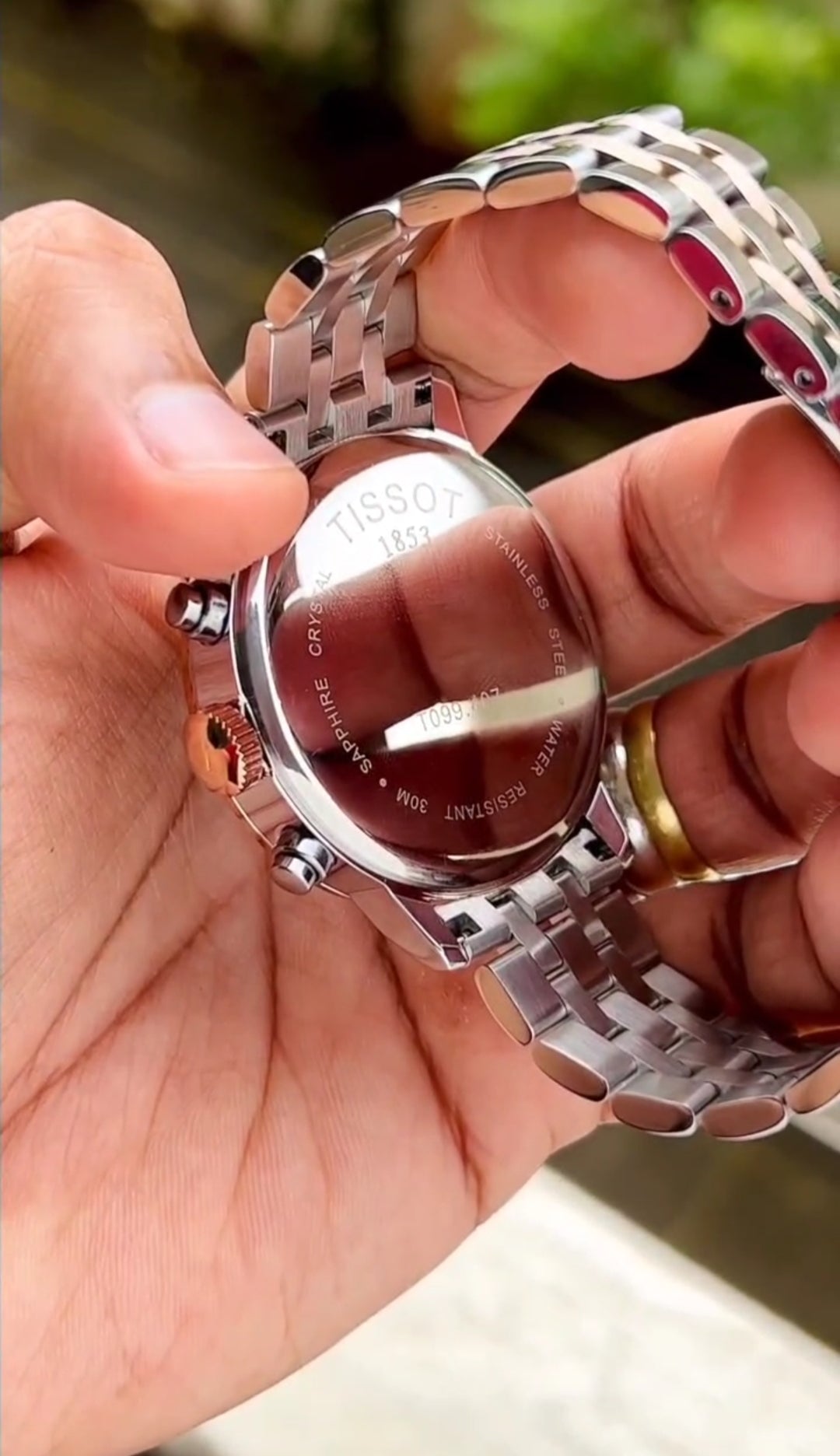 WG Tissot premium chain watch silver Rose Gold