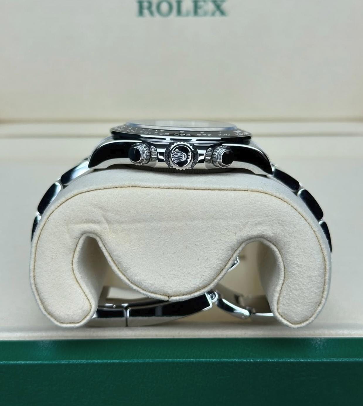 WG RLX Daytona Green Dial Premium Chronograph (Silver Finish)