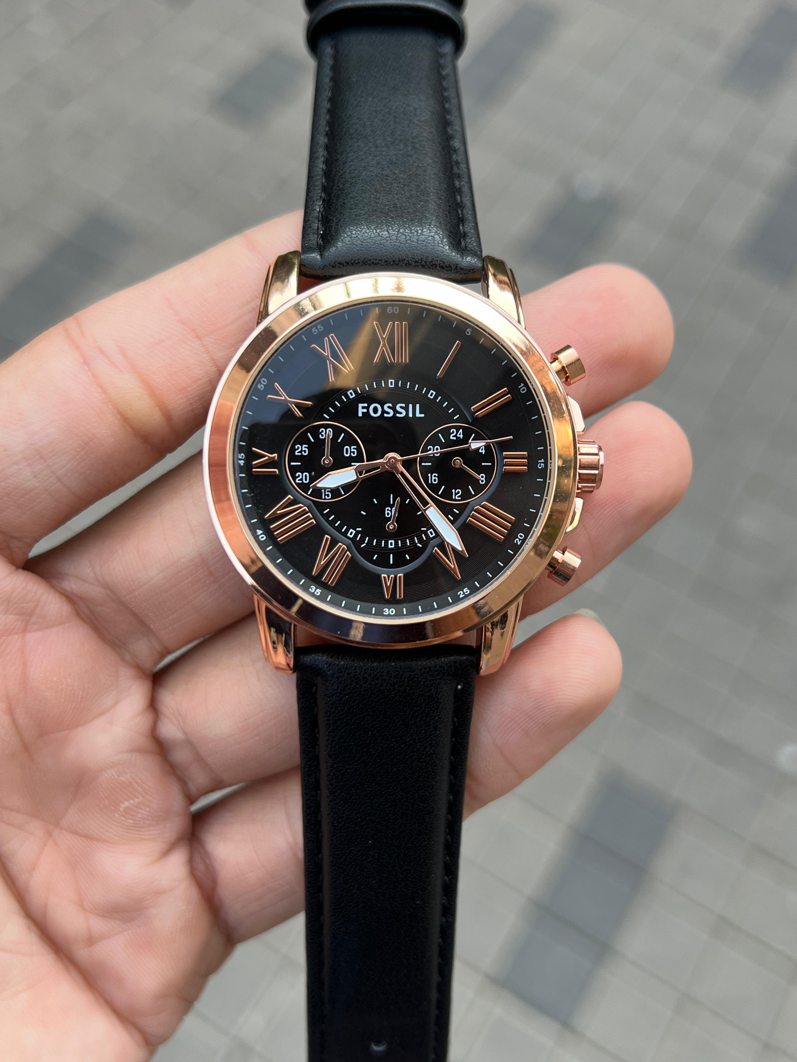 WG Fossiil Chronograph Leather Watch