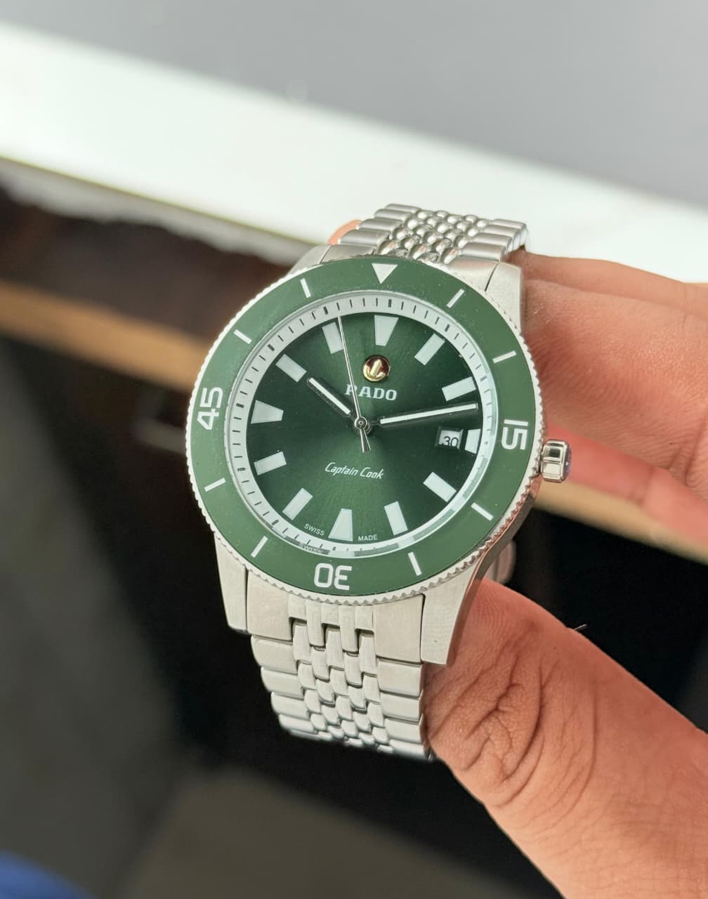 WG Rado Green & Silver Luxury Analog Watch