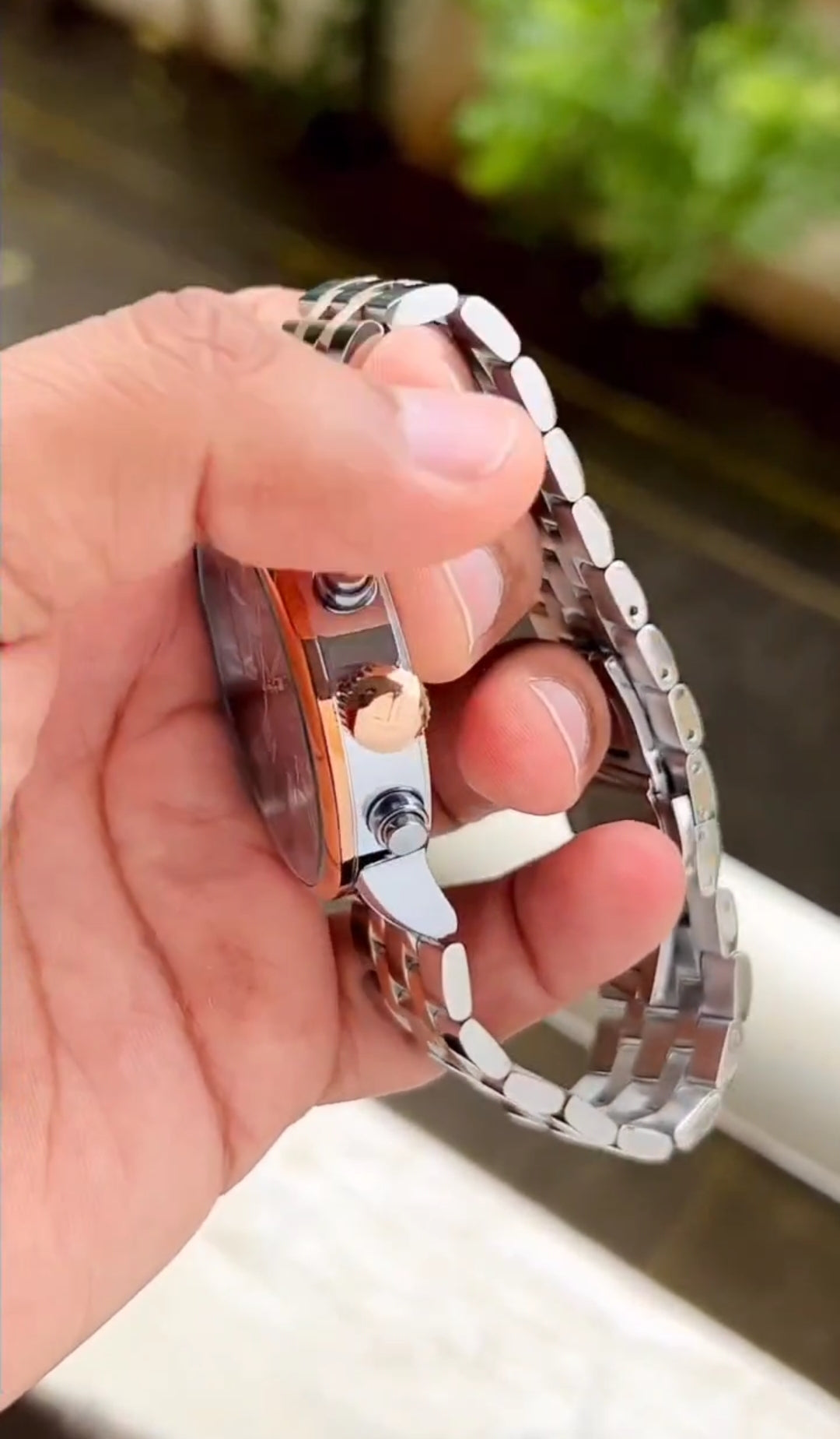 WG Tissot premium chain watch silver Rose Gold