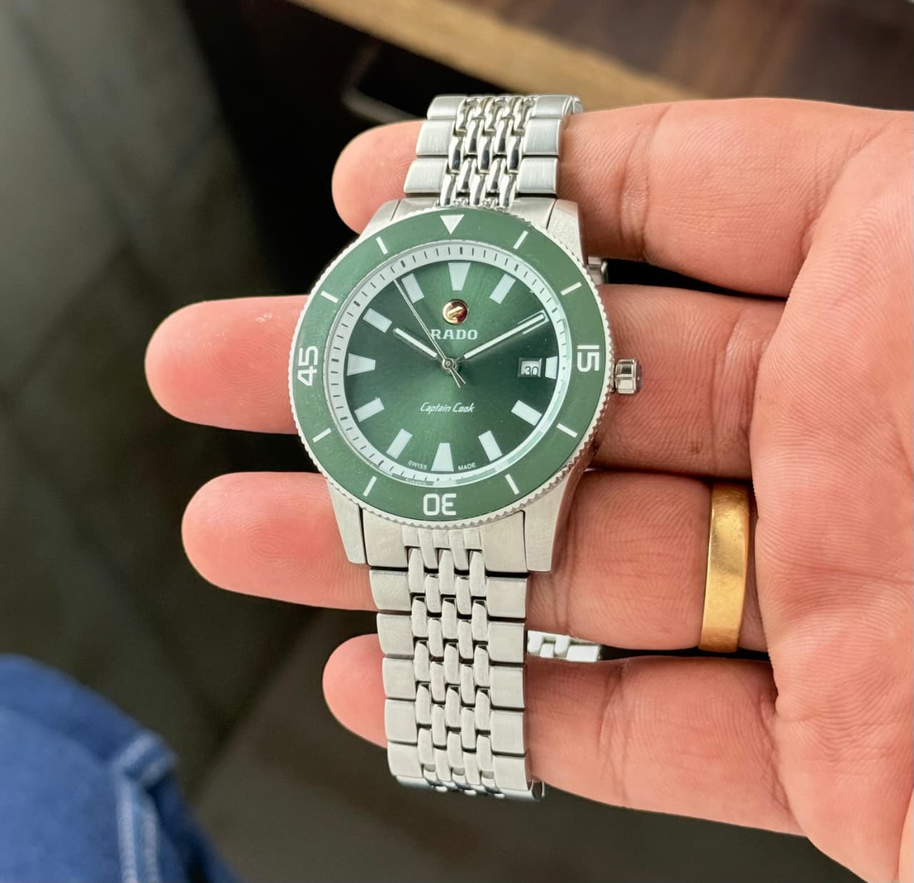 WG Rado Green & Silver Luxury Analog Watch