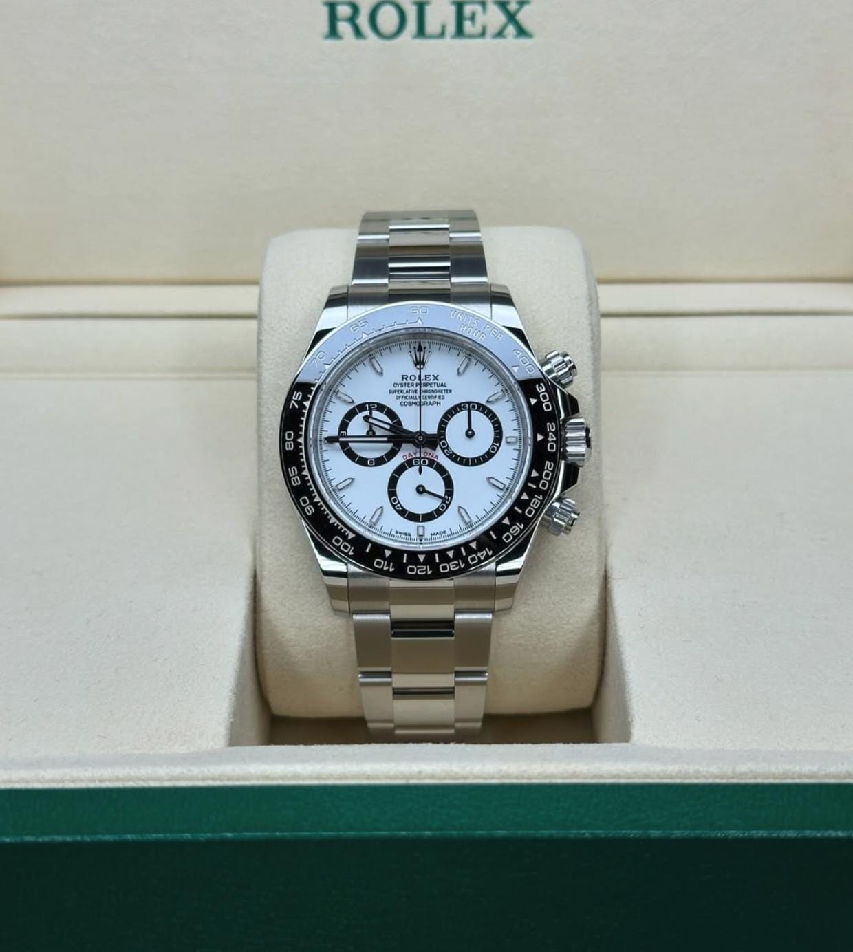 WG RLX Daytona Green Dial Premium Chronograph (Silver Finish)